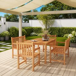 Elegant 5 Piece Teak Garden Dining Set