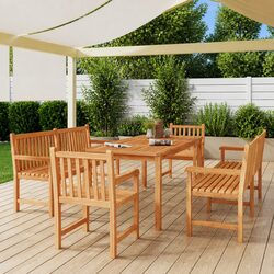 5 Piece Teak Dining Set for Outdoor Use