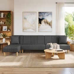 Sleek Grey L-Shaped Sofa Bed for Modern Living