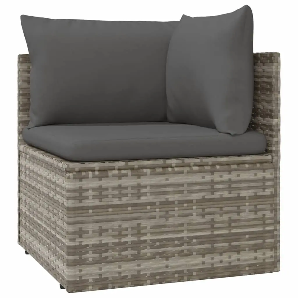 5 Piece Grey Poly Rattan Lounge Set for Outdoors