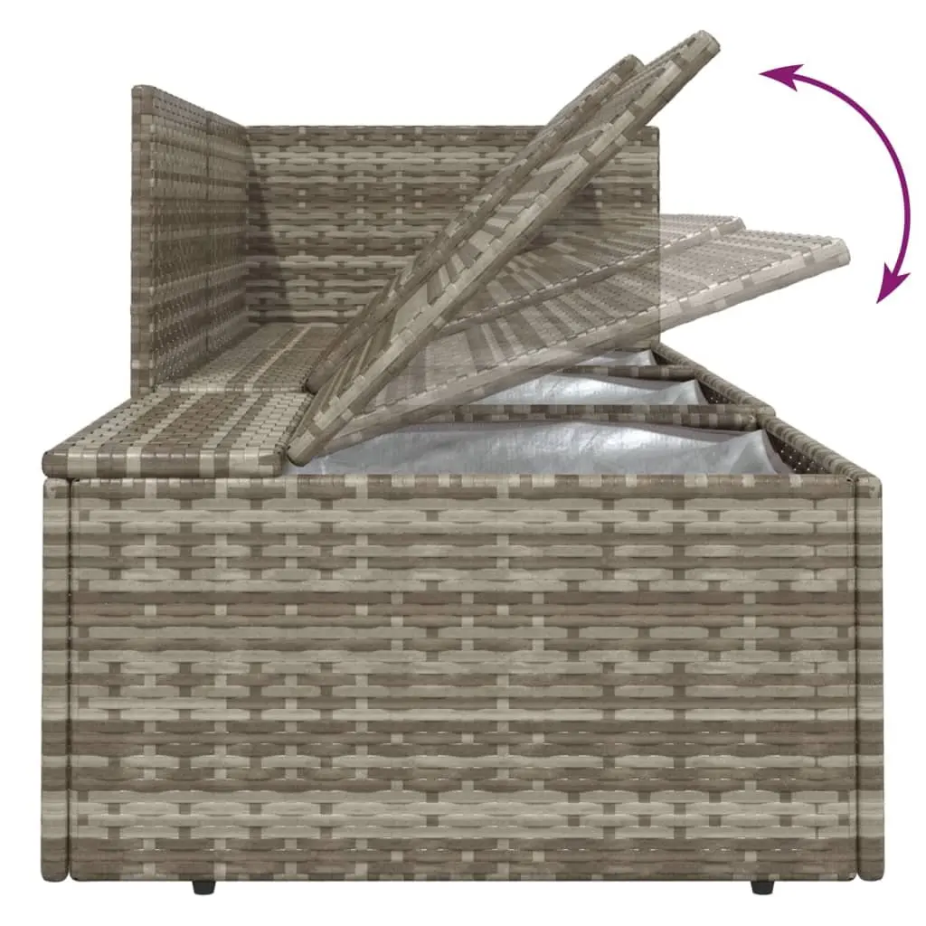 5 Piece Grey Poly Rattan Lounge Set for Outdoors