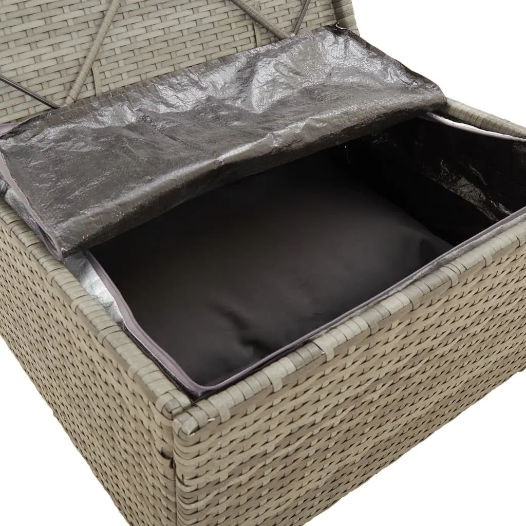 Garden Lounge Set 5 Piece Outdoor Furniture Grey Poly Rattan with Cushions