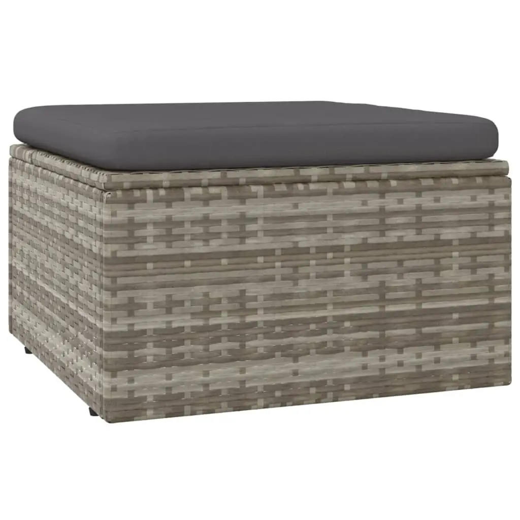 Garden Lounge Set 6 Piece Outdoor Furniture Grey Poly Rattan with Cushions