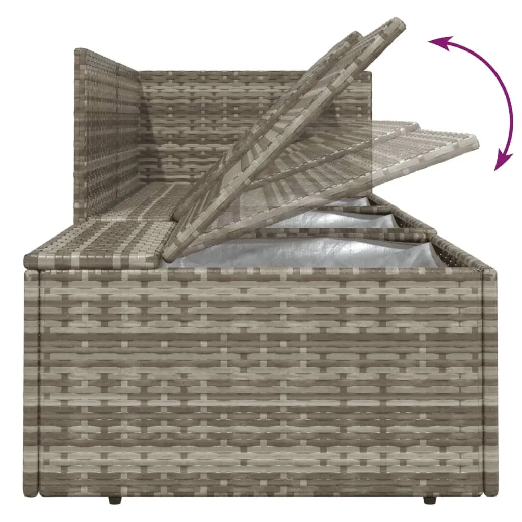 5 Piece Garden Lounge Set with Cushions Grey Outdoor Patio Furniture Poly Rattan