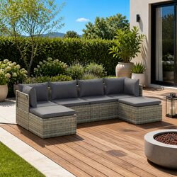 Compact and Stylish 6 Piece Lounge Set for Outdoors