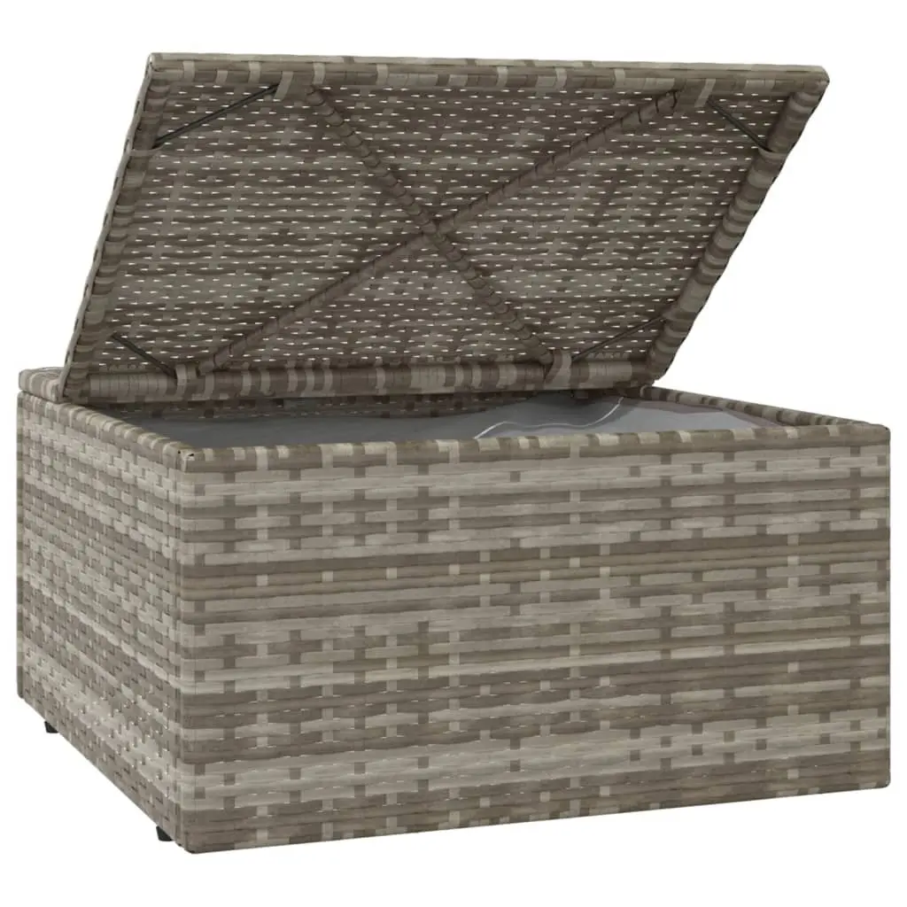 Garden Lounge Set 4 Piece Outdoor Furniture Grey Poly Rattan with Cushions