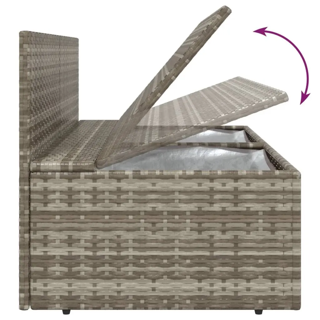 Garden Lounge Set 4 Piece Outdoor Furniture Grey Poly Rattan with Cushions