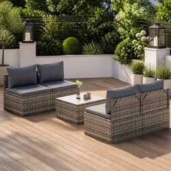Concise 5 Piece Garden Lounge Set with Cushions