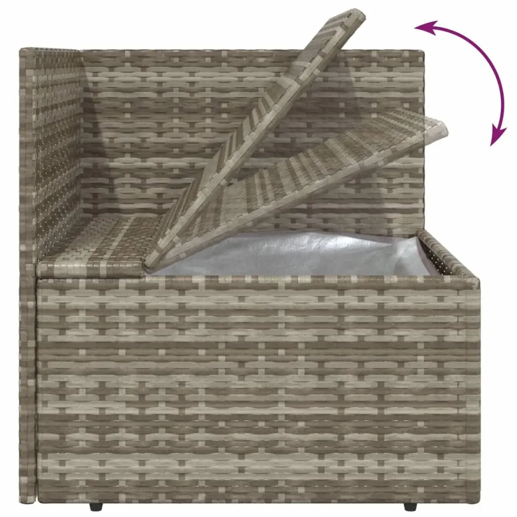 Garden Corner Sofa Set 6 Pieces Grey Outdoor Furniture Poly Rattan Patio