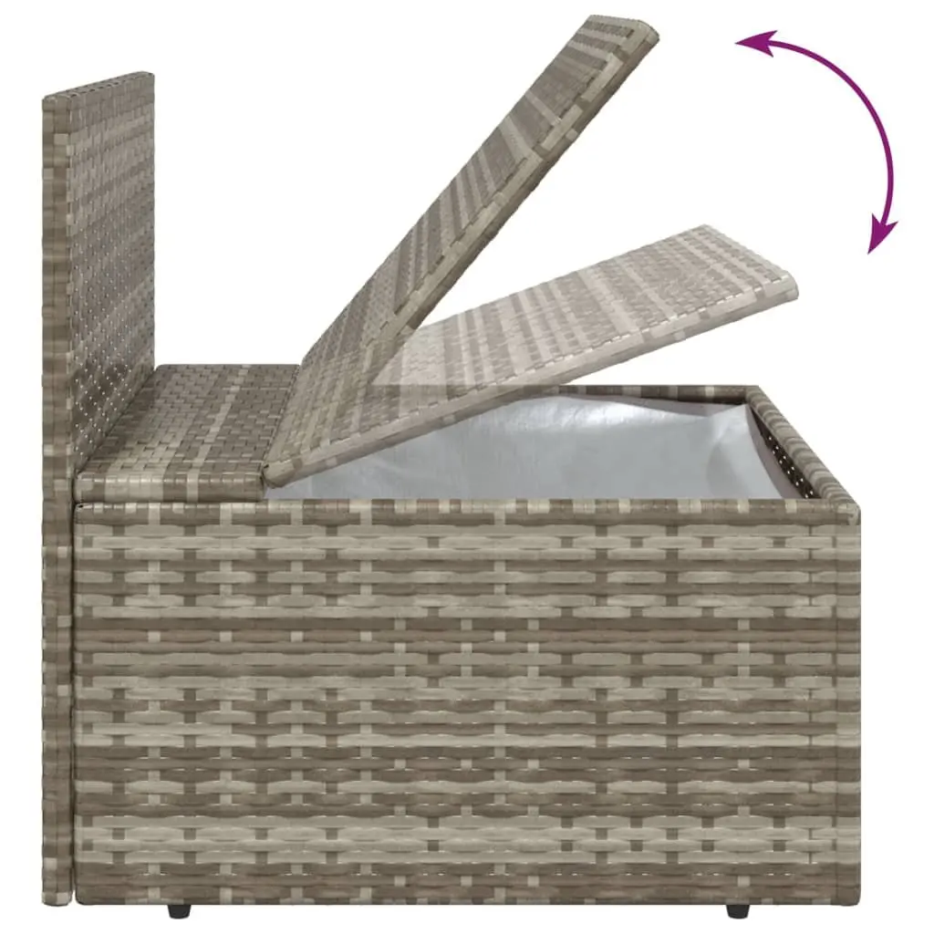 Outdoor Furniture Set Grey 4 Piece Poly Rattan Garden Middle Sofas 57x57x56 cm Sturdy Steel Frame Cushions Included