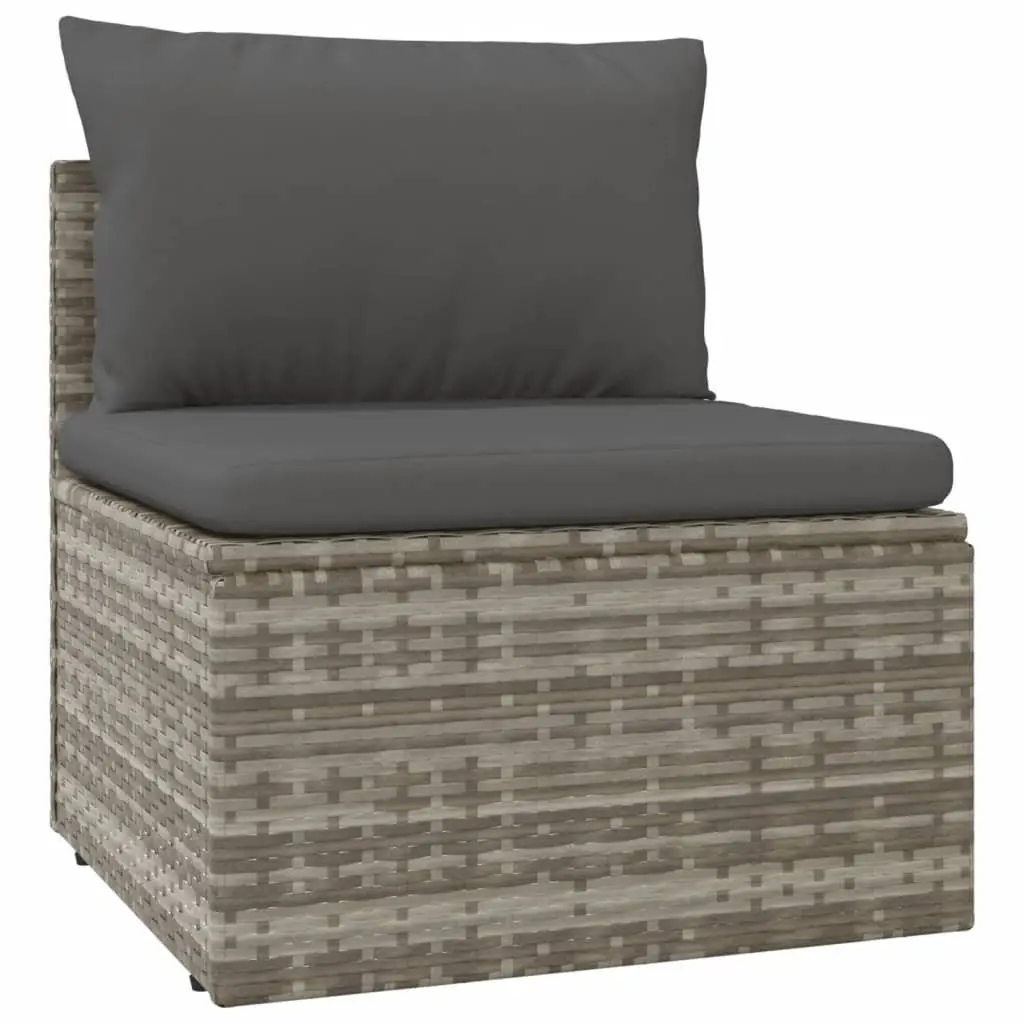Garden Lounge Set 5 Piece Outdoor Furniture with Cushions Grey Rattan