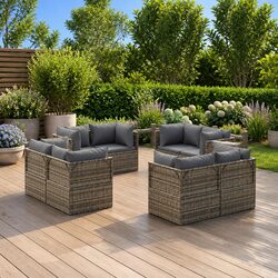 A Stylish 8-Piece Grey Garden Sofa Set You’ll Love
