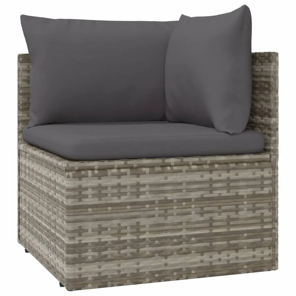 Garden Corner Sofas 8 Pieces Grey Outdoor Furniture Set with Storage Cushions