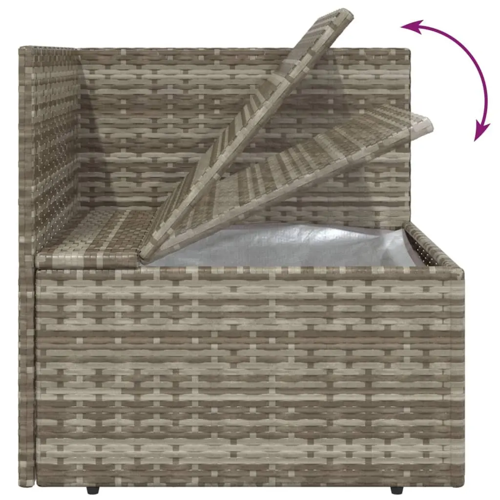 Garden Corner Sofas 8 Pieces Grey Outdoor Furniture Set with Storage Cushions