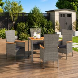Efficient Grey Garden Dining Set with Comfortable Seating