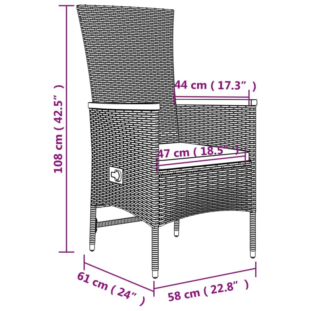 Garden Dining Set 7 Piece Outdoor Furniture Grey Rattan Chairs Table Cushions