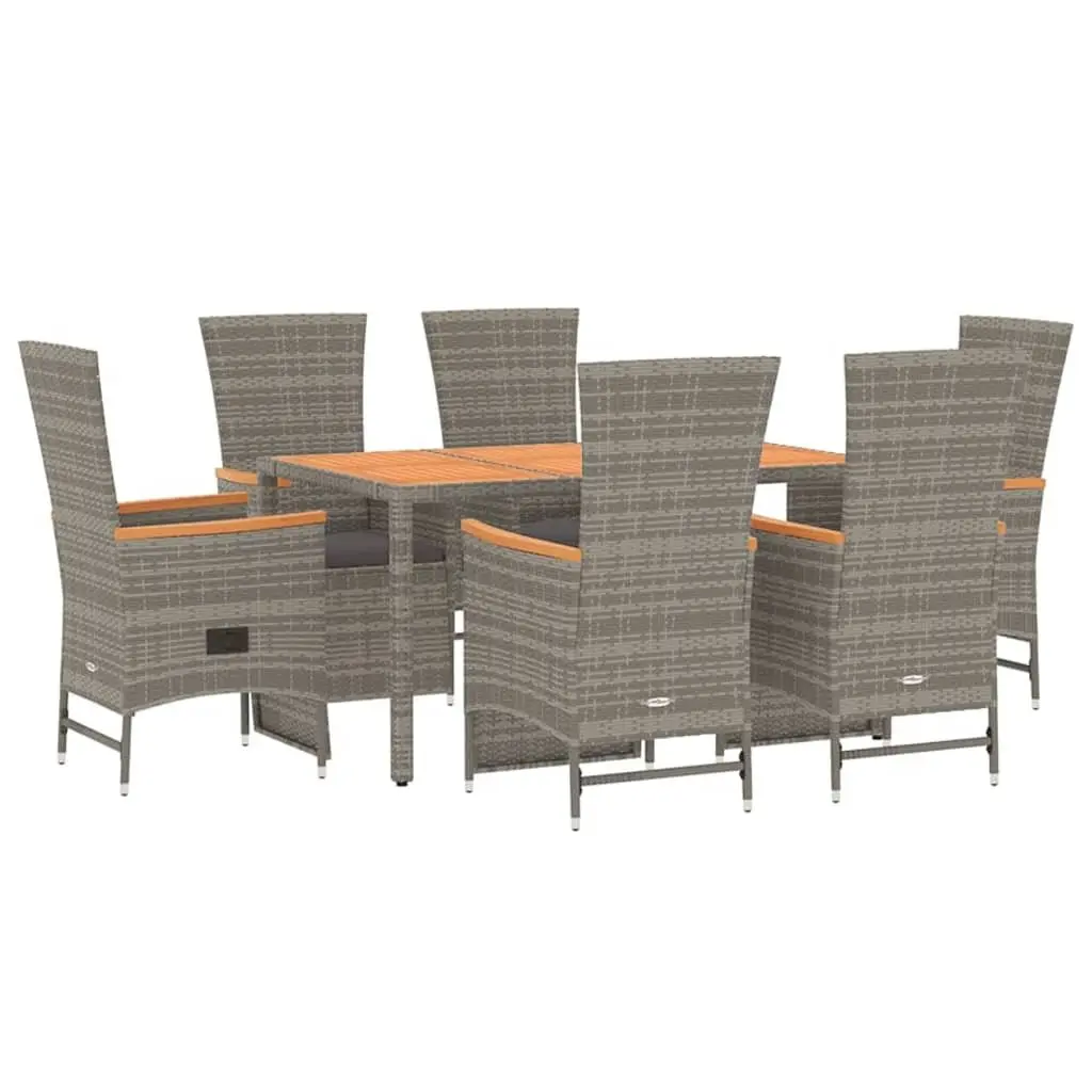 7 Piece Grey Rattan Outdoor Dining Set