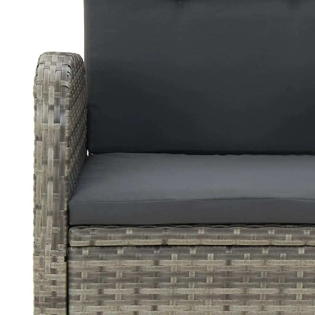 Garden Dining Set 3 Piece Outdoor Patio Furniture Grey Rattan Chairs Table