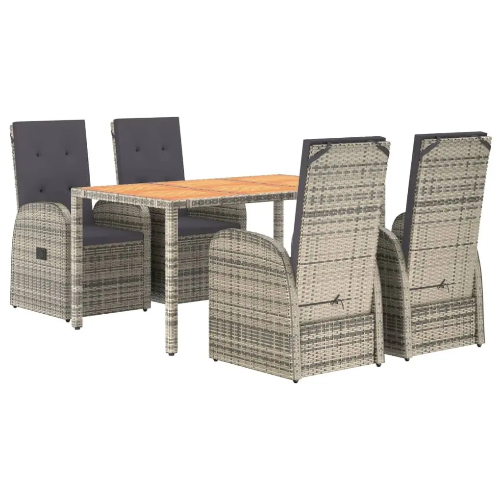 5-Piece Grey Garden Dining Set for Outdoor Enjoyment