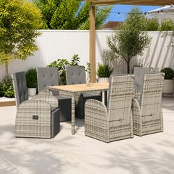 Concise 7-Piece Outdoor Dining Set for Relaxation