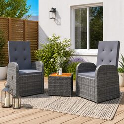 3 Piece Garden Lounge Set: Compact and Stylish
