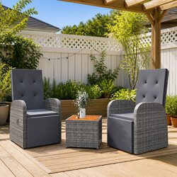 3 Piece Garden Lounge Set: Compact and Durable Design