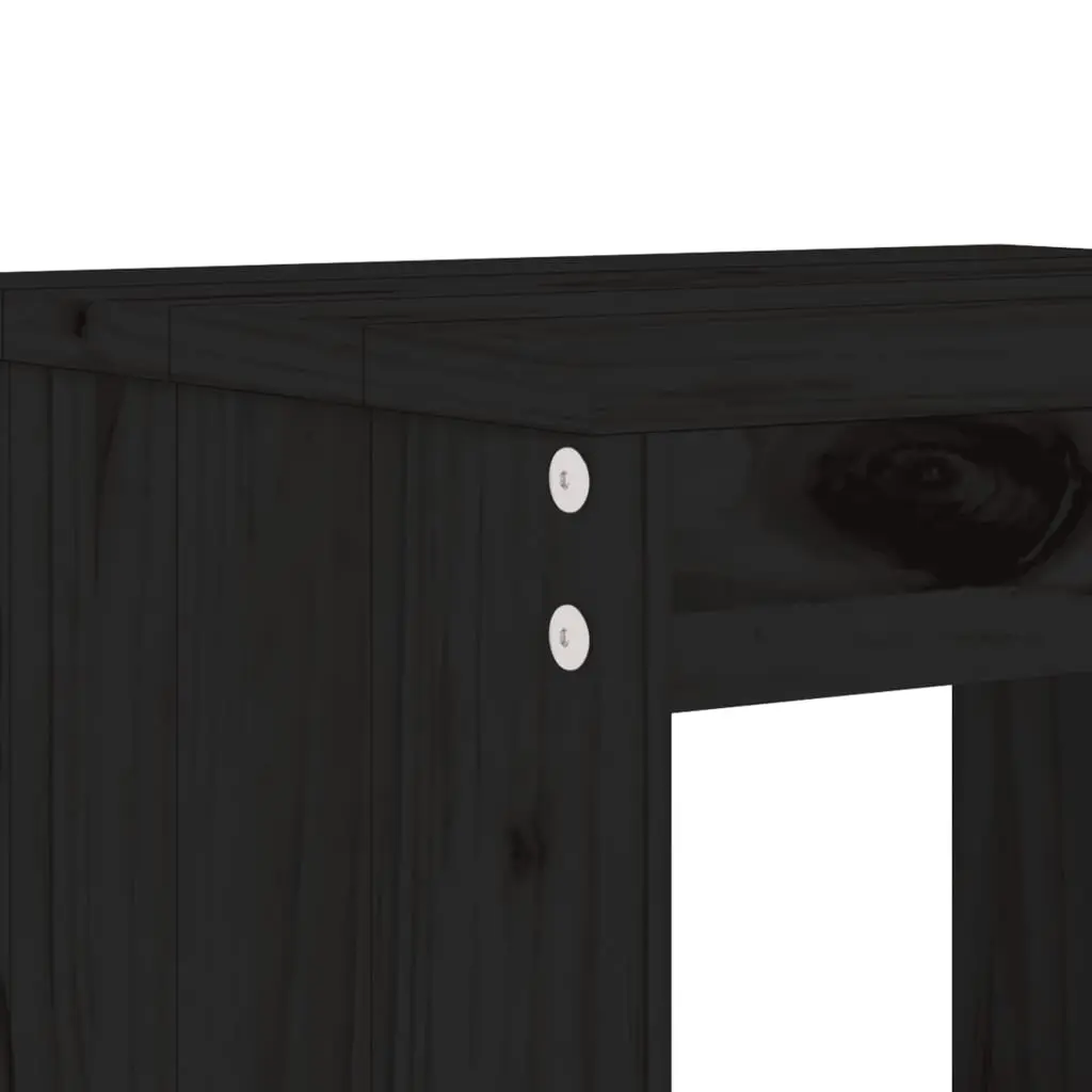 Garden Bar Set Black 5 Piece Outdoor Patio Furniture Wooden Stools Table