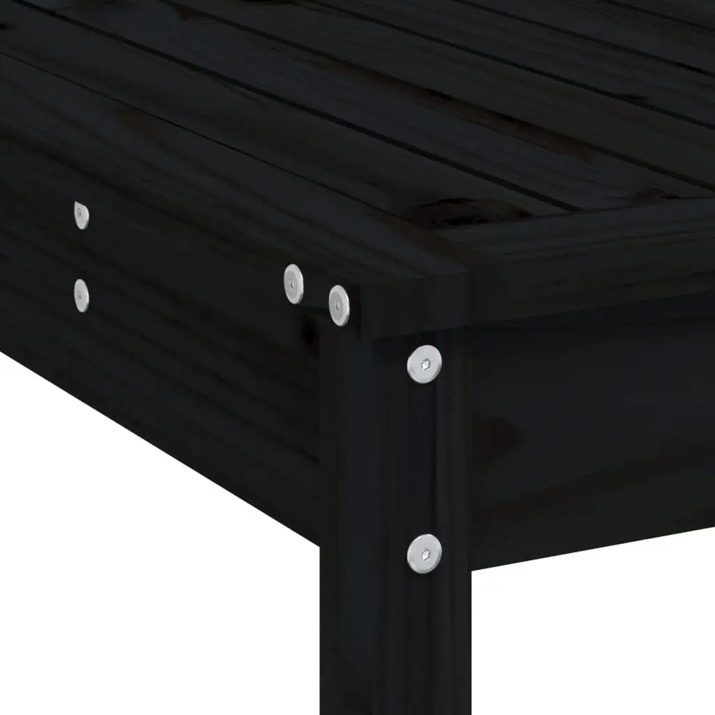 Garden Bar Set Black 5 Piece Outdoor Patio Furniture Wooden Stools Table