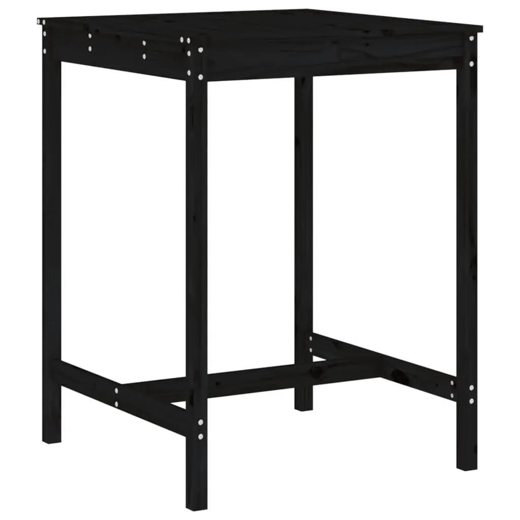 3-Piece Black Wood Bar Set for Outdoors