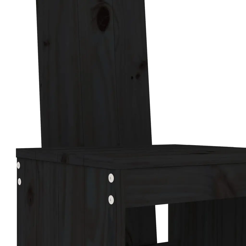 3-Piece Black Wood Bar Set for Outdoors