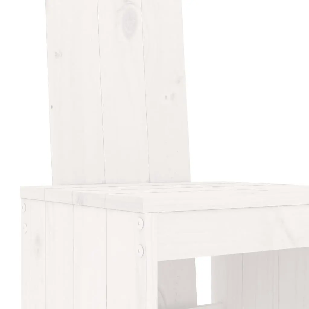 Garden Bar Set White 5 Piece Outdoor Patio Furniture Solid Pine Wood Table Stool