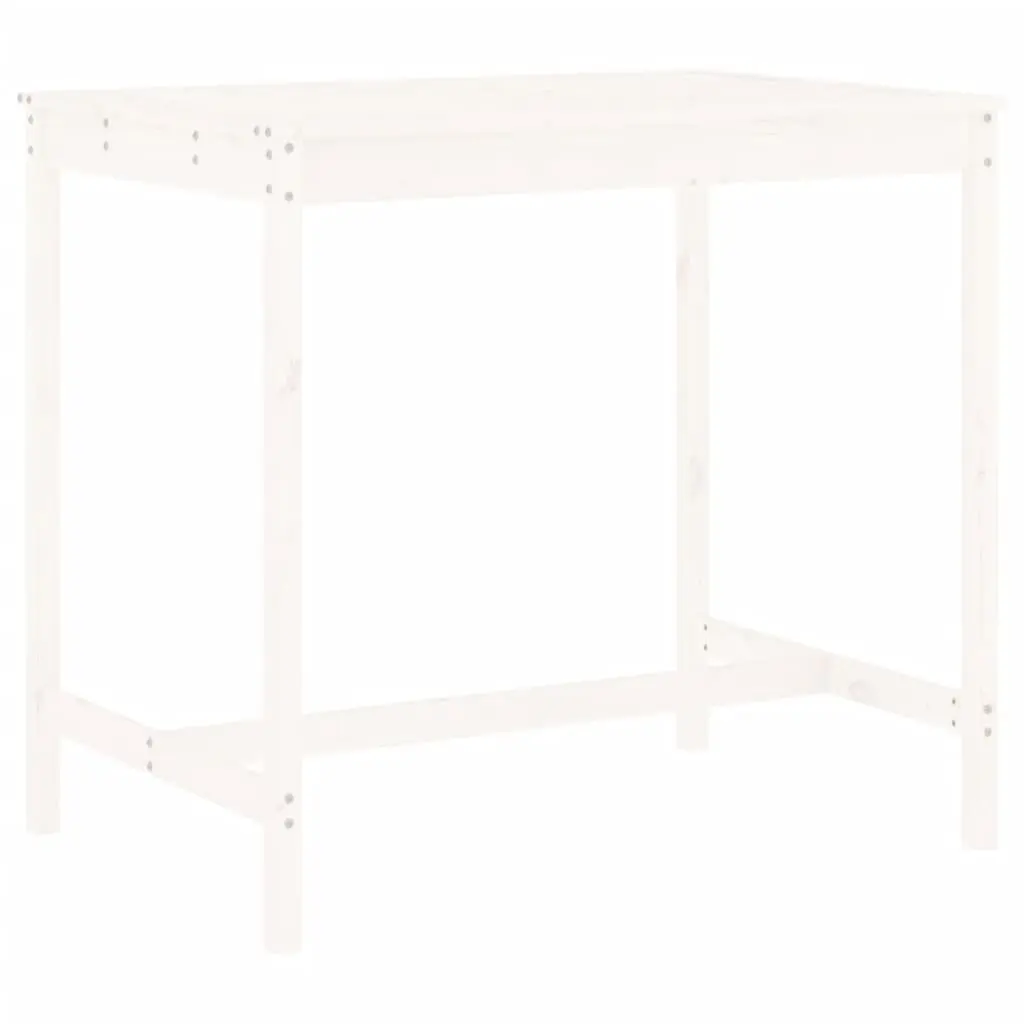 Garden Bar Set White 5 Piece Outdoor Furniture Wooden Patio Dining Stool Table