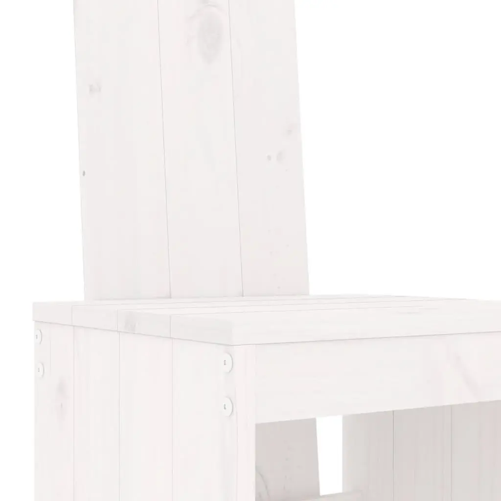 Garden Bar Set White 5 Piece Outdoor Furniture Wooden Patio Dining Stool Table
