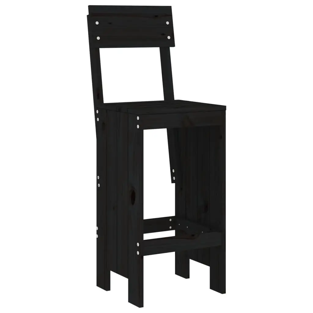 5 Piece Black Wood Garden Bar Set
