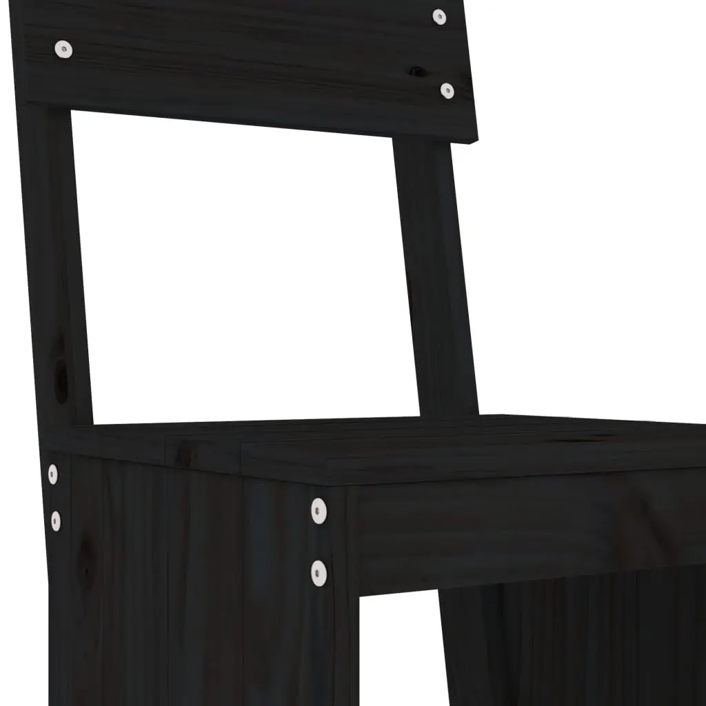 5 Piece Black Wood Garden Bar Set