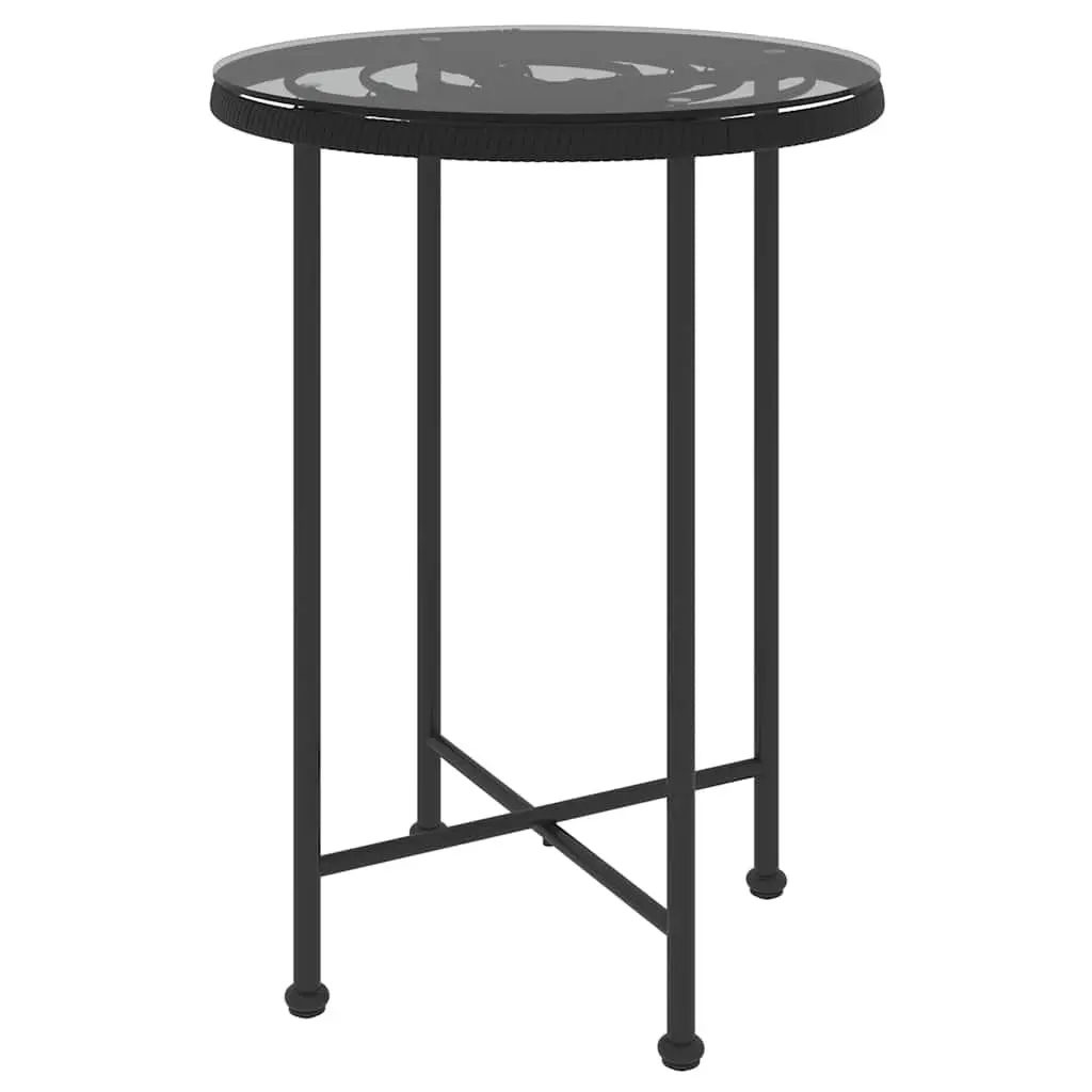 5 Piece Outdoor Dining Set in Black Poly Rattan