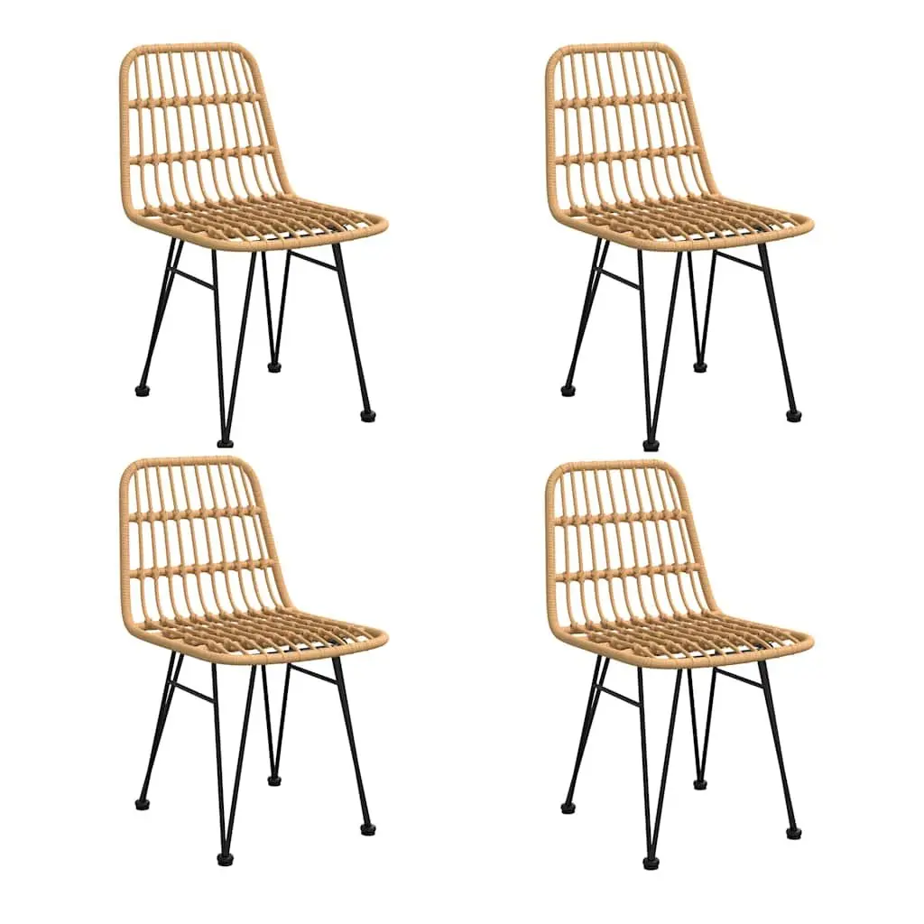 5 Piece Garden Dining Set Outdoor Patio Furniture PE Rattan Steel Frame