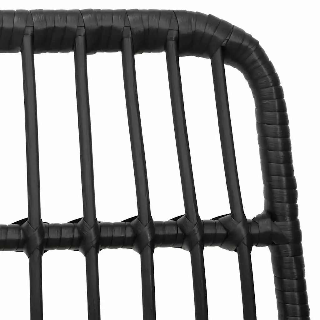Garden Dining Set Black 5 Piece Outdoor Furniture Patio Rattan Table Chairs