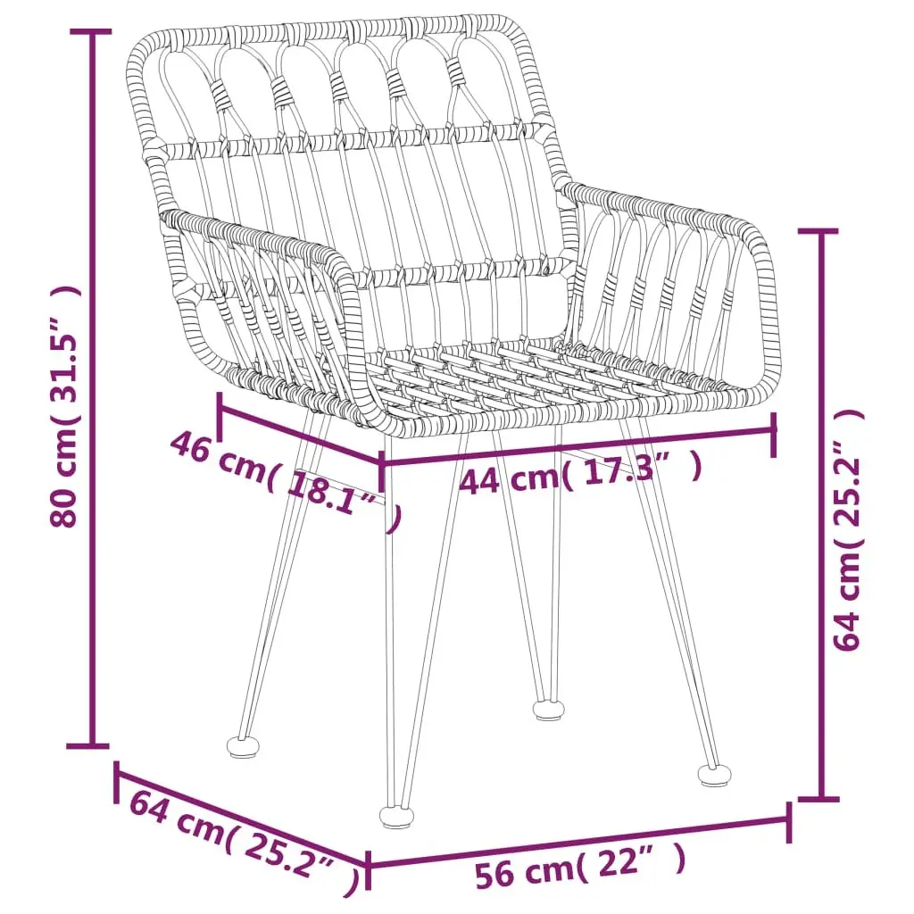 5 Piece Garden Dining Set Brown Poly Rattan Table Chairs Outdoor Patio Furniture