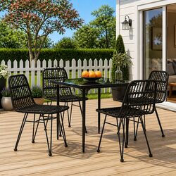 Compact 5 Piece Outdoor Dining Set in Black