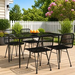 5 Piece Black Garden Dining Set - Simple & Effective