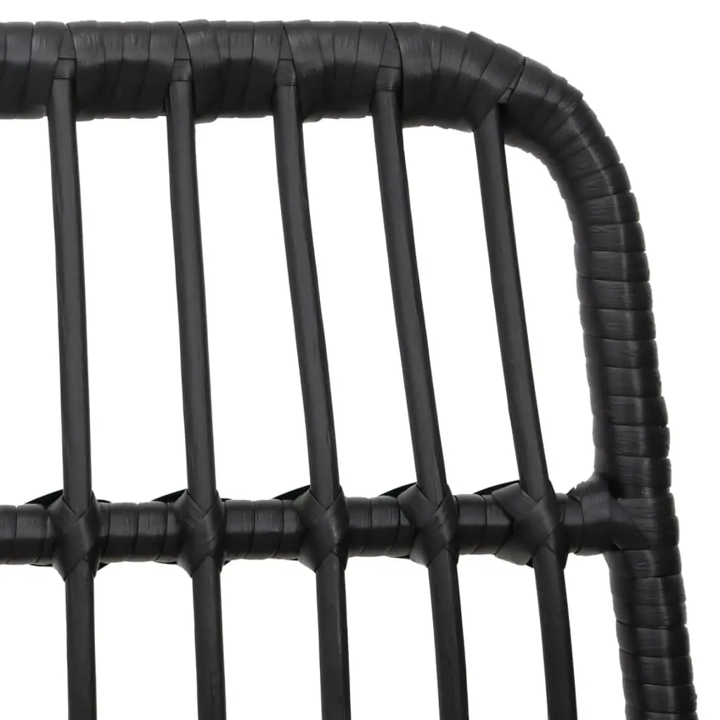 5 Piece Garden Dining Set Black Outdoor Patio Furniture Rattan Chairs Table
