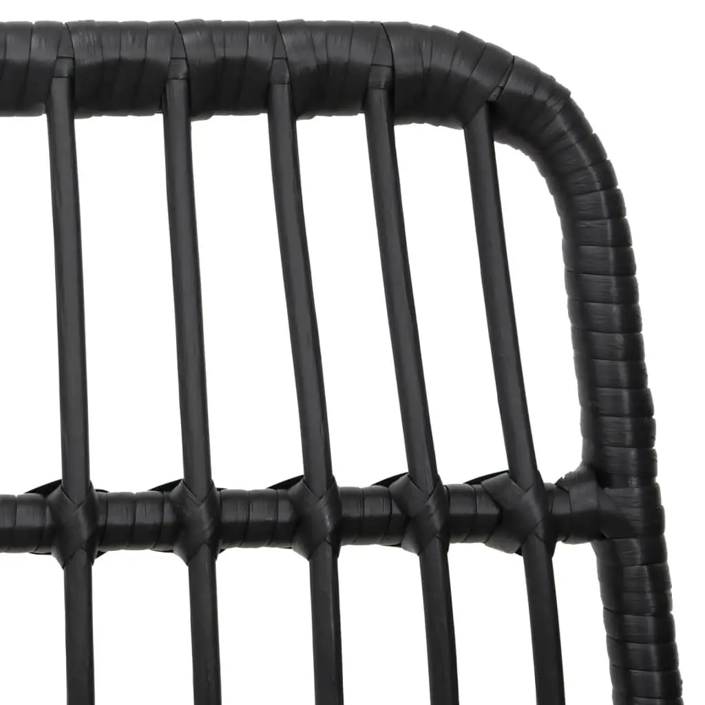7 Piece Garden Dining Set Black Outdoor Patio Furniture Rattan Chair Table