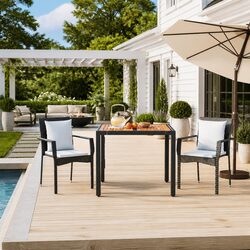 Concise and Functional 3 Piece Garden Dining Set