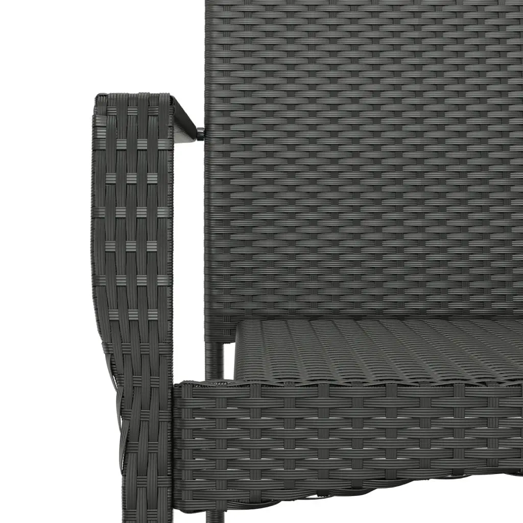 Garden Dining Set Black 5 Piece Outdoor Patio Furniture Weather Resistant PE Rattan Cushioned