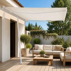 White Awning Post Set