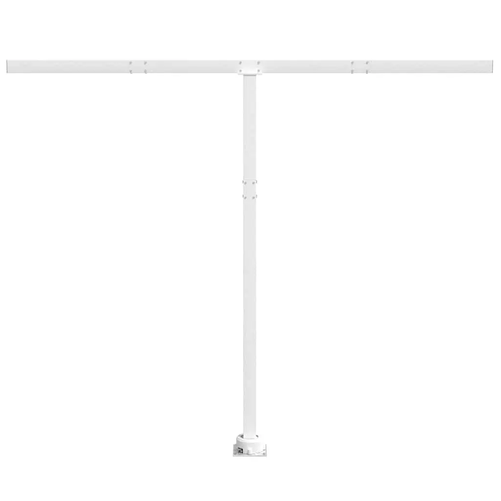 Awning Post Set White 300x245 cm Outdoor Shade Support Rotary Base
