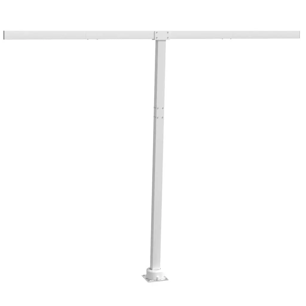 Awning Post Set White 300x245 cm Outdoor Shade Support Rotary Base