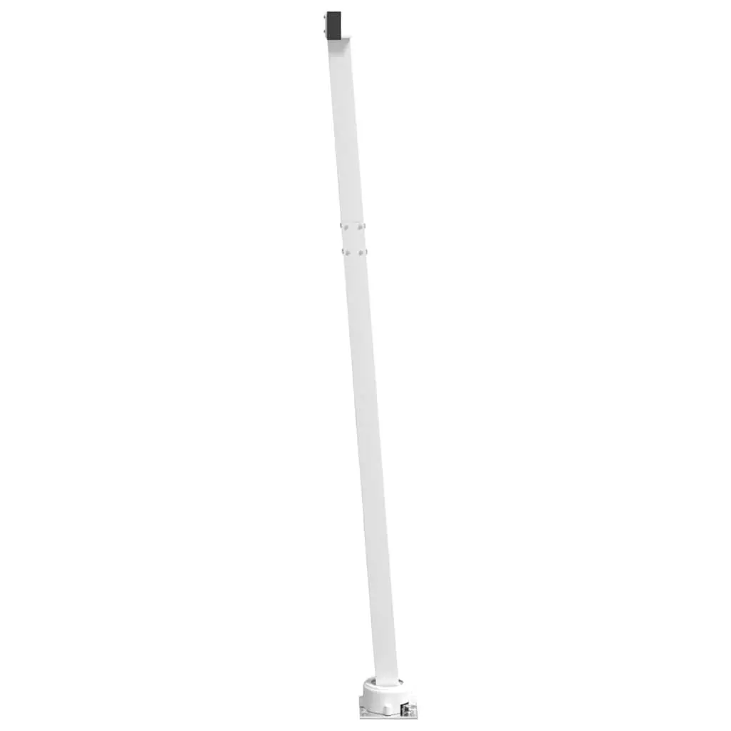 Awning Post Set White 300x245 cm Outdoor Shade Support Rotary Base