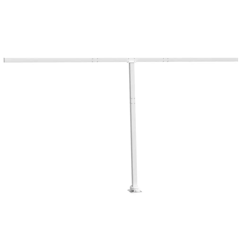 Outdoor Awning Post Set White 450x245cm Rotatable Base for Garden Terrace Balcony
